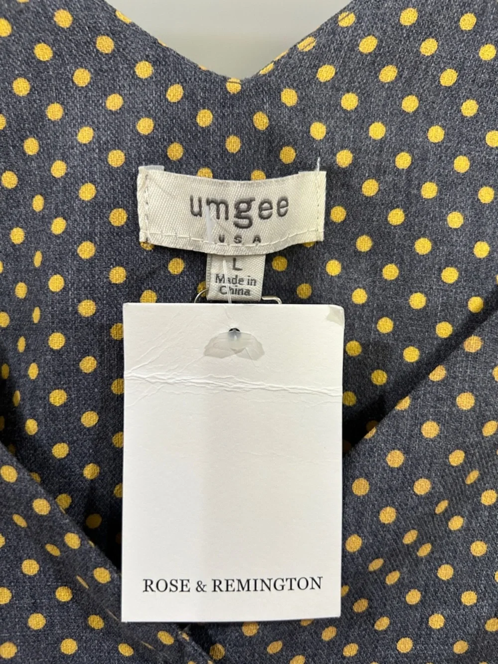 Umgee Gray Spaghetti Strap Polka Dot Button-Front Mini Dress - Picture 3 of 10
